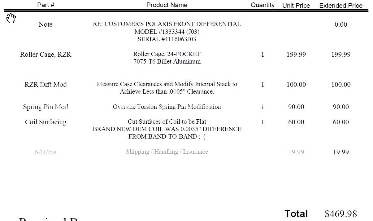 Front Diff Rebuilt Options Polaris General Forum